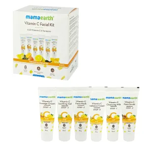 Mamaearth Vitamin C Facial Kit – With Vitamin C & Turmeric, 6-Step Facial Kit